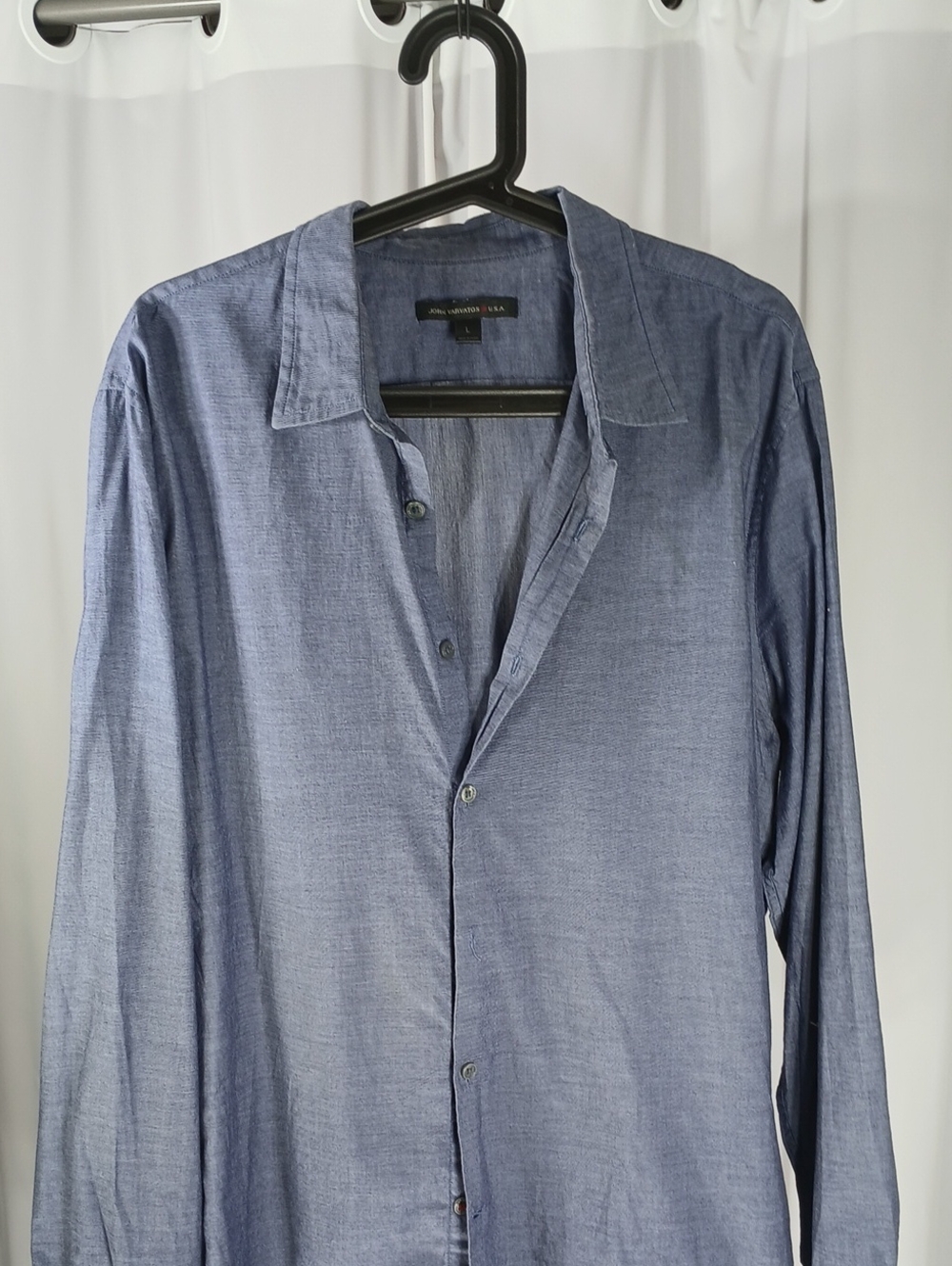 John Varvatos Men's Denim Blue Long-Sleeve Button Shirt